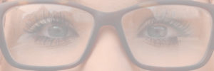 Close up of a woman wearing a new set of prescription glasses